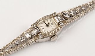 Platinum Hamilton Lady's Diamond Watch