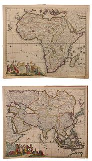 Danckerts Family - Two Maps of Africa and Asia