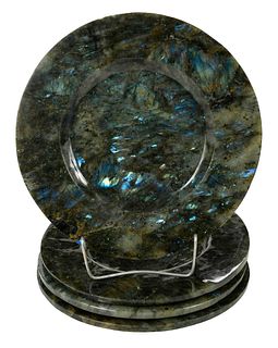 Four Malagasy Labradorite Chargers
