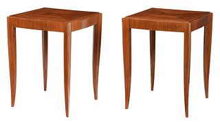 Pair of Signed Dominique Palisander Side Tables