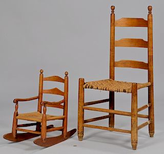 East TN Child Rocking Chair and Side Chair