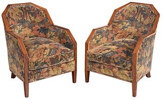 Pair of D.I.M. Attributed Art Deco Armchairs