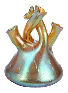 Loetz Attributed Iridescent "Astartig" Glass Vase