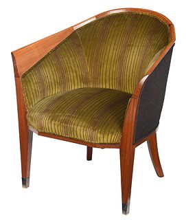 French Art Deco Palisander Upholstered Armchair