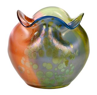 Loetz "Tricolor" Iridescent Art Glass Vase