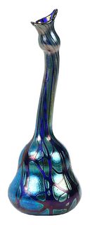 Loetz Attributed "Gooseneck" Glass Vase