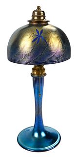 Tiffany "Damascene" and Intaglio Art Glass Table Lamp