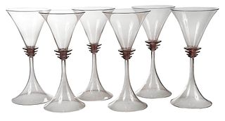 Six Guido Balsamo Stella Attributed Lavender Glasses
