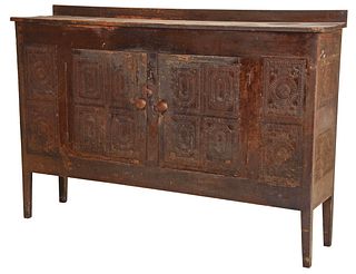 Southern Yellow Pine Punched Tin Pie Safe/Sideboard