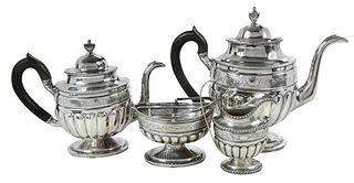 Four Piece Maryland Coin/Sterling Silver Tea Service