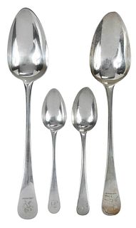 Four Bateman Family English Silver Spoons