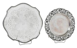 Two Sterling Serving Plates