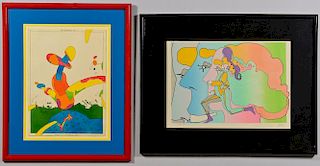 2 works on paper, incl. Peter Max