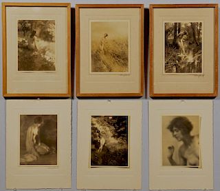 Charles J. Cook Gelatin Prints, Nudes