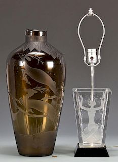 Orrefors and Verart Glass Vases
