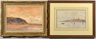 Two Watercolor Seascapes, signed