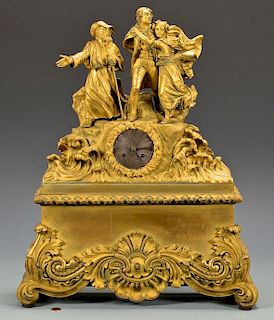 French Gilt Bronze Figural Clock, Legrand
