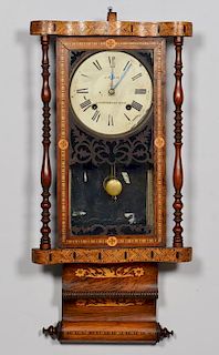English Tunbridge Marquetry Wall Clock