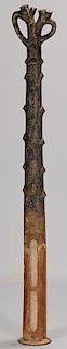 Iron Painted Hitching Post, Tree Trunk