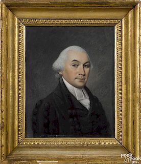Attributed to James Sharples (British/American 1751-1811), pastel portrait of a gentleman
