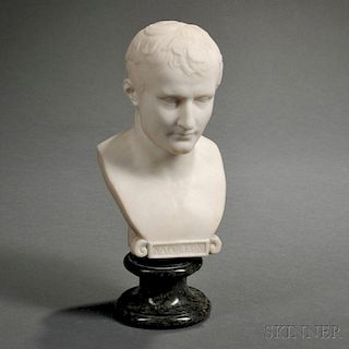 French School, 19th Century       Carved White Marble Bust of Napoleon