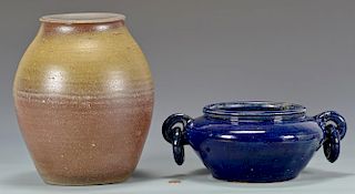 Middle TN Stoneware Jar & NC Auman Bowl