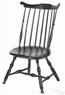Lancaster, Pennsylvania fanback Windsor chair, ca. 1790, retaining a black surface.