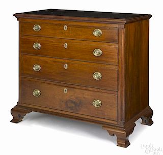 Pennsylvania Chippendale walnut chest of drawers, ca. 1795, the top drawer inlaid S. Taylor
