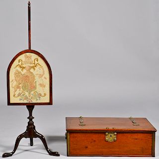 English Heraldry Screen & Oriental Storage Box