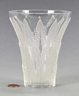 Lalique Chataignier Art Glass Vase
