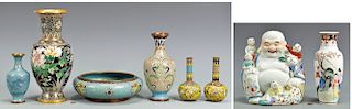 Group Chinese Porcelain & Cloisonne Items, 8 total
