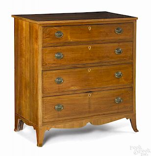 Pennsylvania Federal walnut chest of drawers, ca. 1810, with line inlay, 39 1/2'' h., 36'' w.