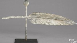 Copper quill pen weathervane, 19th c., 15 1/4'' h., 28 3/4'' w.