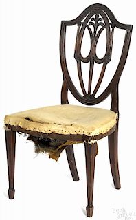 Federal mahogany shieldback dining chair, ca. 1800, probably New York