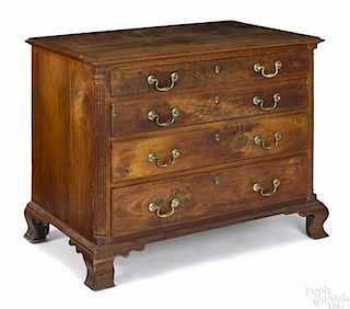 Pennsylvania Chippendale walnut chest of drawers, ca. 1770, with four drawers