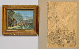 2 European Genre Artworks, 19th c.