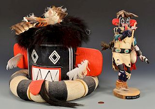 Hopi Left Hand Hunter Kachina Mask & Doll