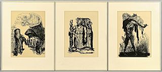 3 Jose Orozco Lithographs, dated 1945