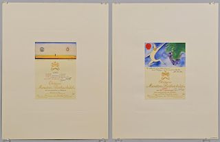 2 Chateau Mouton Rothschild/Baron Philippe Wine Label lithographs