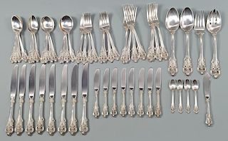 Wallace Grand Baroque Sterling Flatware, 58 pieces