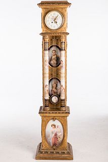 3753385: Gustav Becker Tall Case Clock Decorated with Napoleon
 and Josephine Plaques, c. 1880-85 E3RDG