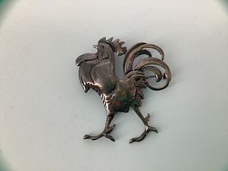 Sterling Silver Rooster Pin