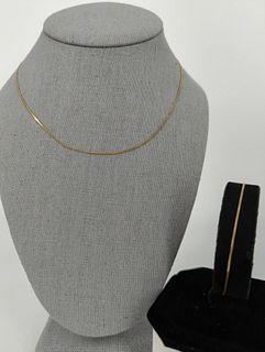 14kt Yellow Gold Serpentine Chain Necklace & Bracelet