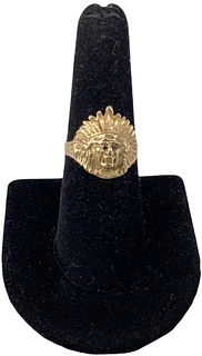 14kt Gold Native American Chieftain Ring