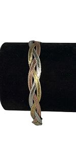 Tri-Tone Sterling Silver Bracelet