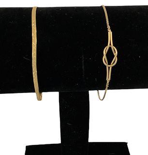 Two 14kt Yellow Gold Bracelets