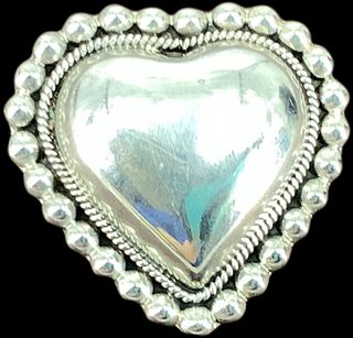 Sterling Silver Puffed Heart Pin