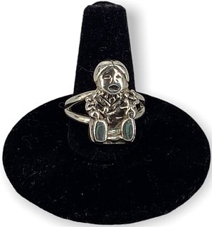 Sterling Silver Native American Style Storyteller Ring