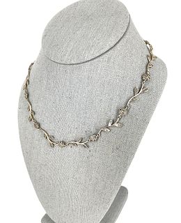 Sterling Silver- Marcasite Adorned Necklace