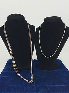 Two Sterling Silver Chain Necklaces